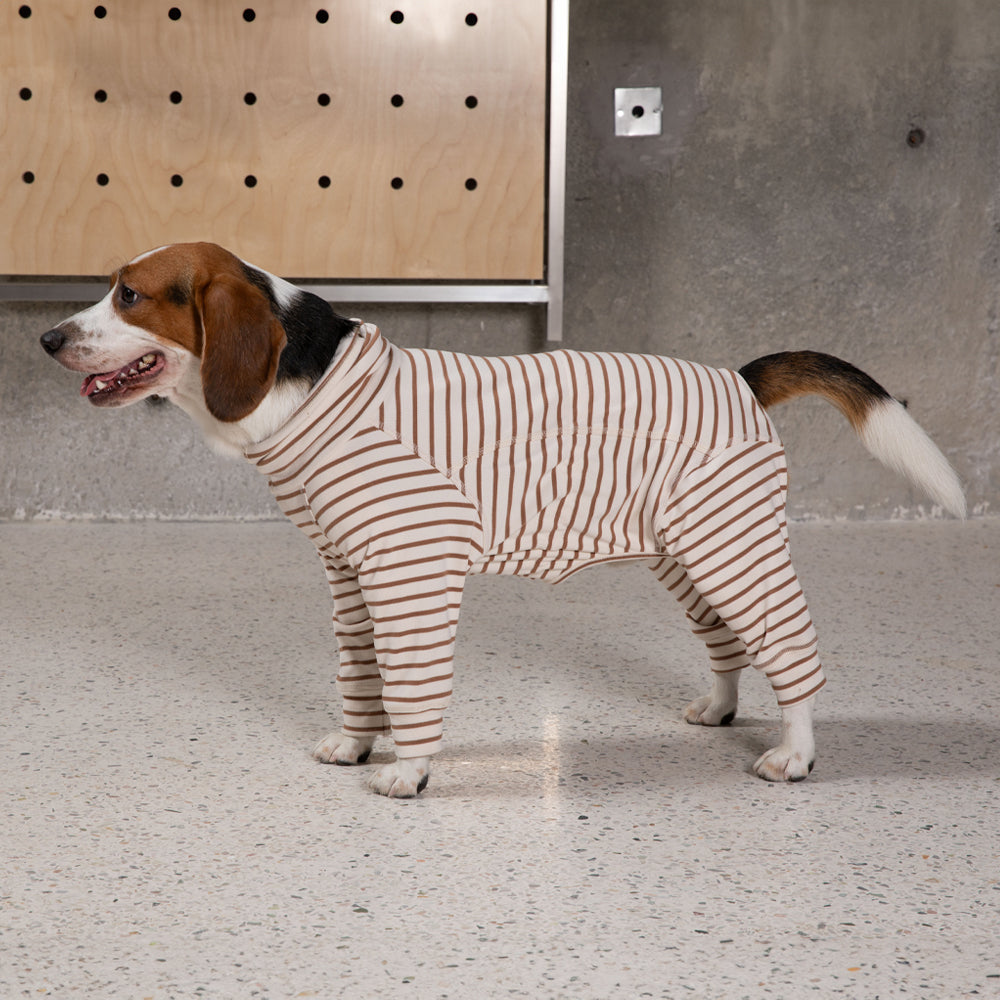 Gumdrop Onesie - Brown & Ivory Stripe