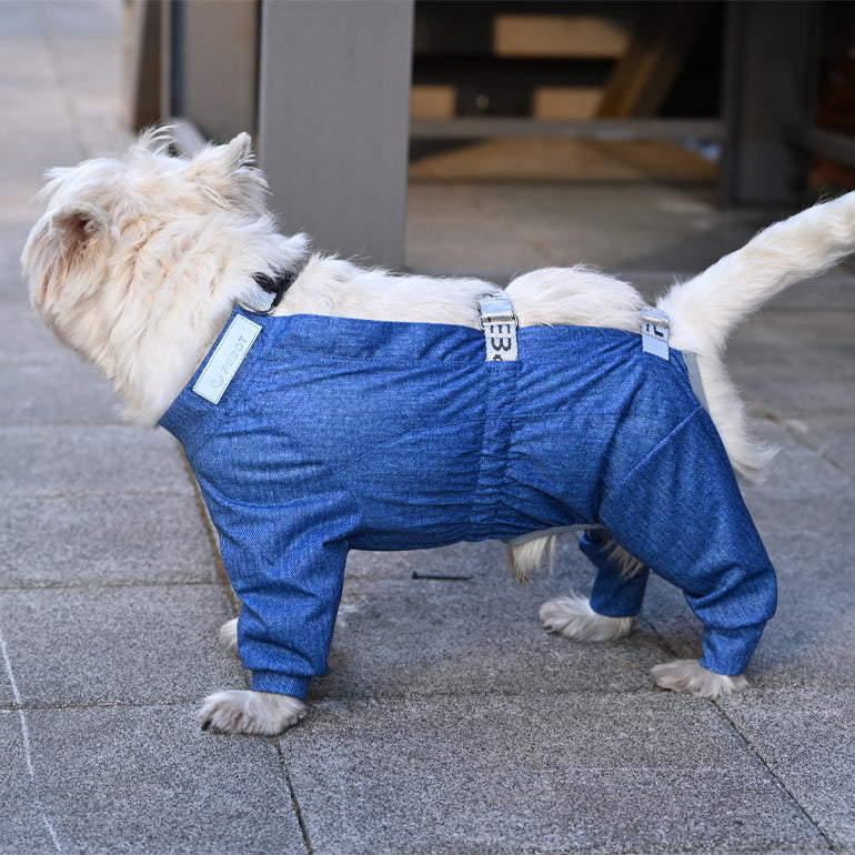 Bibi Belly Protecting Breathable Onesie - Denim